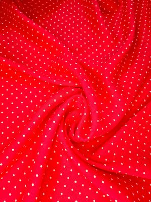 54" Polka Dot Rayon Challis - red Online