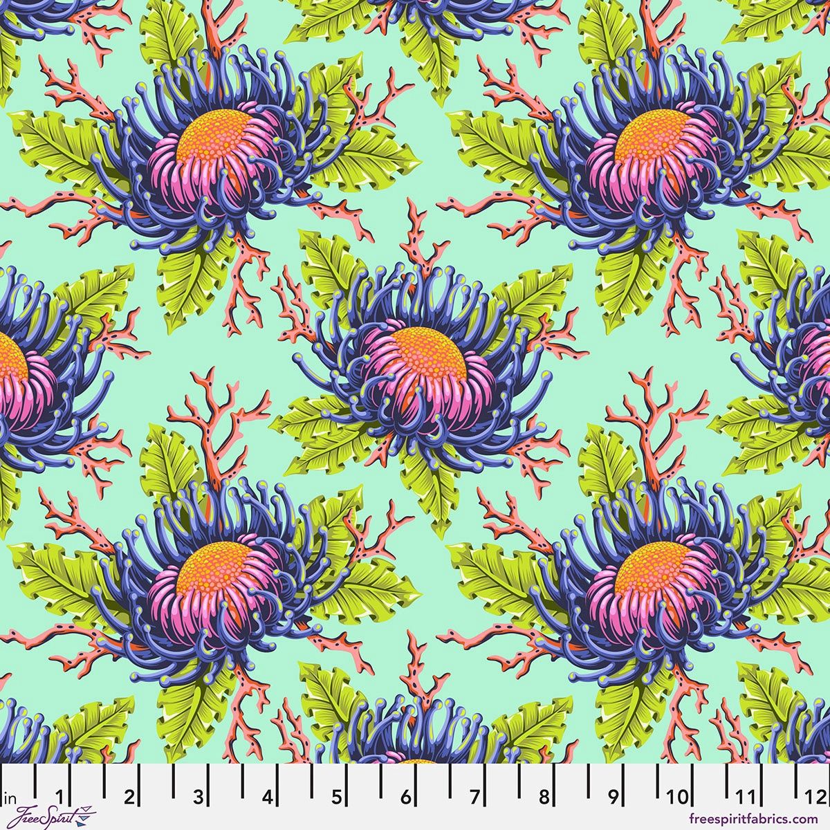 Friends &amp; Anemones - Seafoam| Floral Reef Online