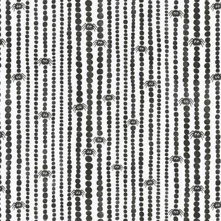 Spiders Stripes White/Black Organic Cotton Halloween | Halloween Online