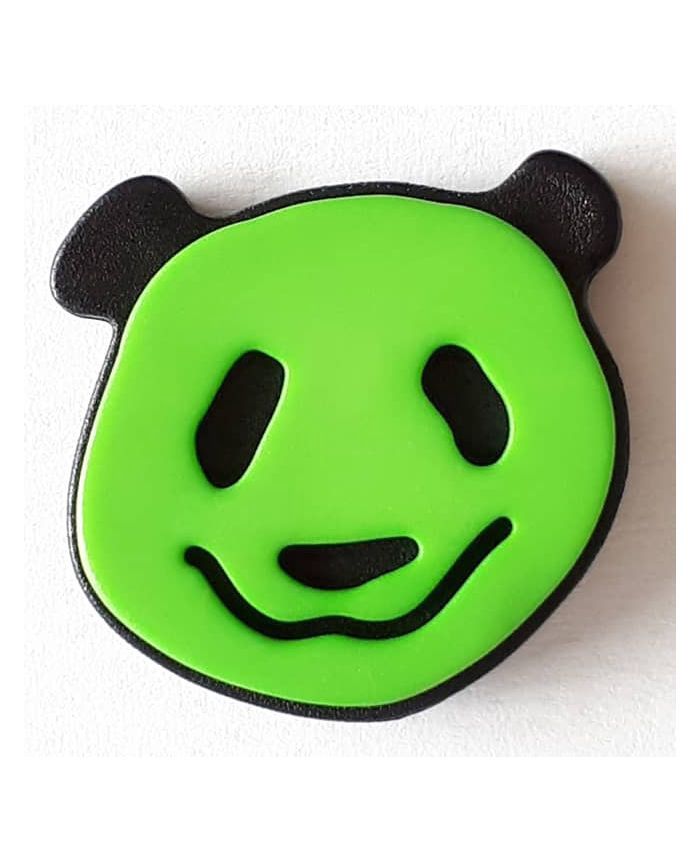 novelty button panda with shank - Size: 22mm - Color: green - Art.No. 331112