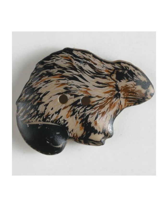 beaver button - Size: 28mm - Color: brown - Art.No. 360419