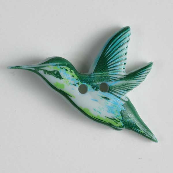 Bird button - Size: 28mm - Color: green - Art.No. 360418