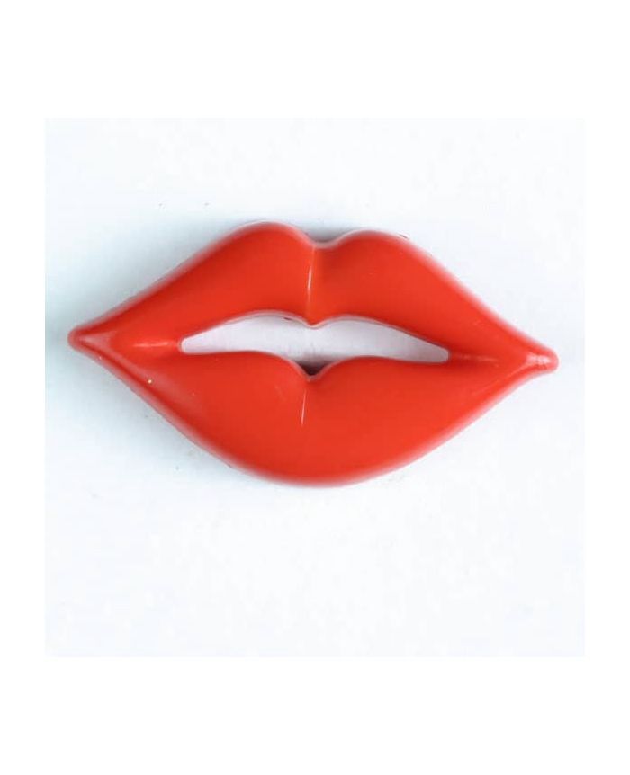 novelty button lips with shank - Size: 30mm - Color: red - Art.No. 320095