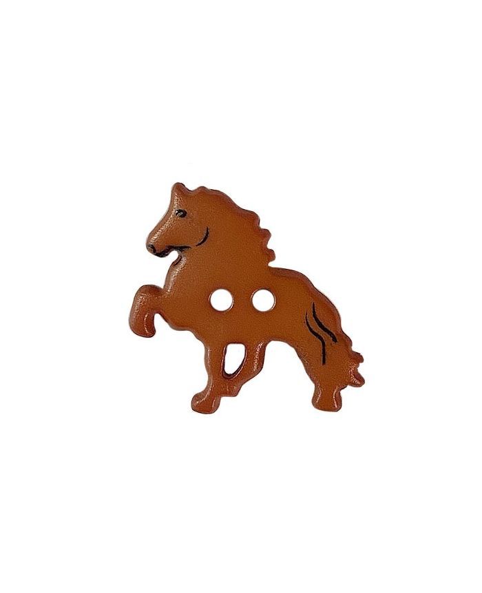 children button horse polyamide with 2 holes - Size: 23mm - Color: braun - Art.No.: 341473