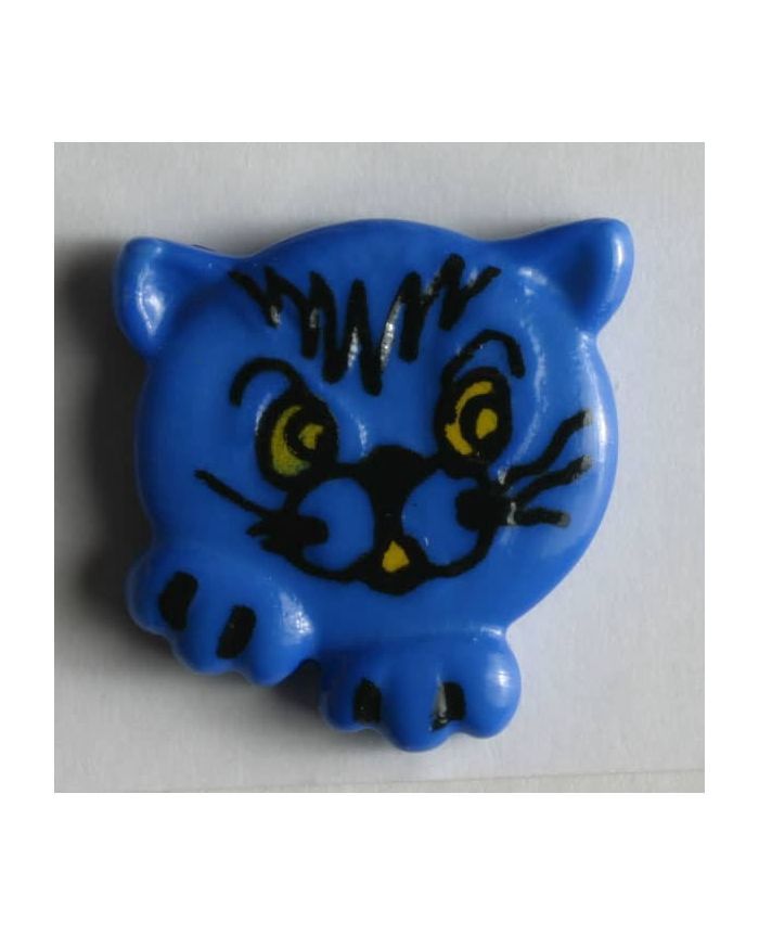 Cat button - Size: 20mm - Color: blue - Art.No. 251173