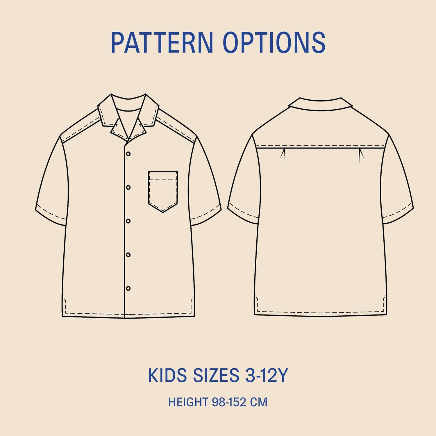 Tropical Shirt sewing pattern for children