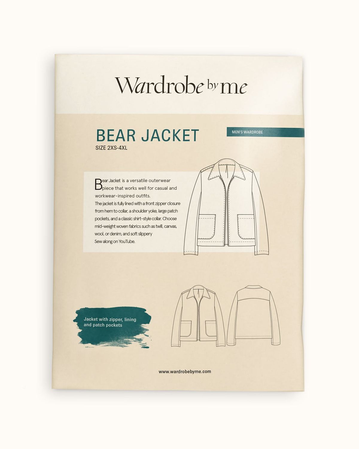 Bear jacket paper sewing pattern