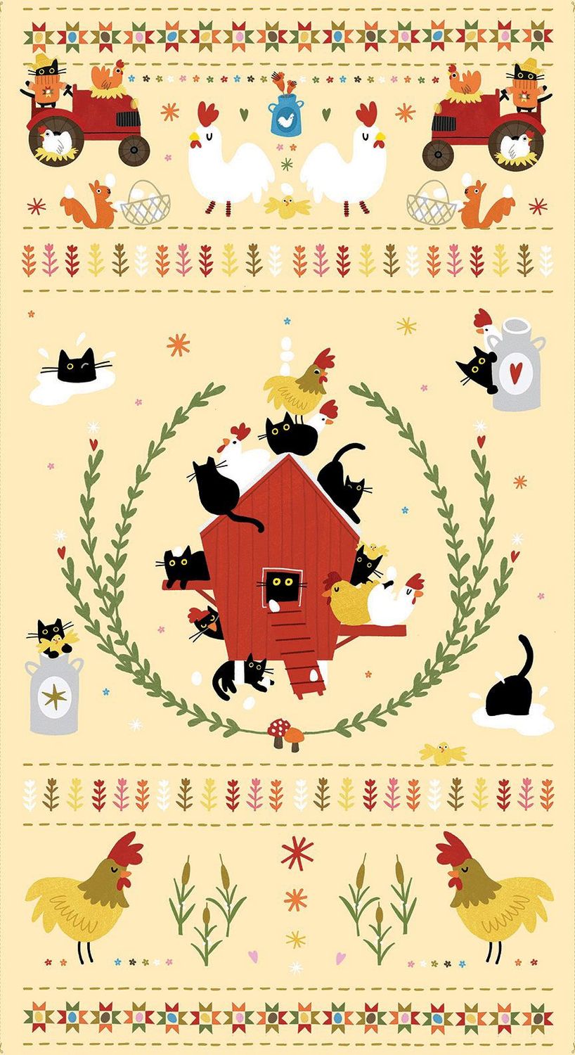 24" Wide Bok Bok Meow Panel | Leezaworks