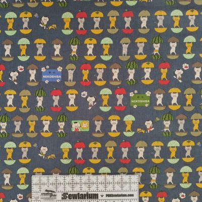 Kobayashi - Cartoon Cats Dancing Cotton Canvas | Japanese Import Online