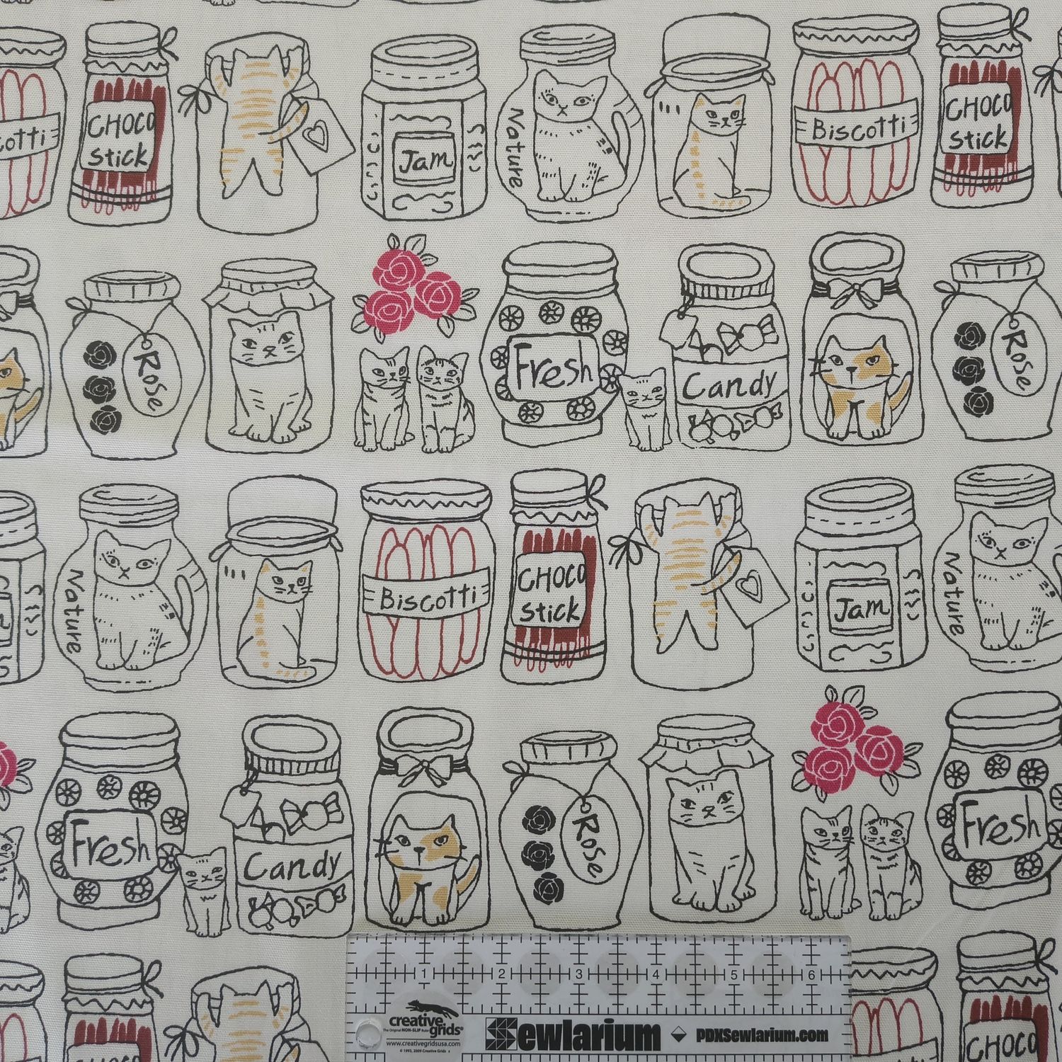 Asano - Jars w/ Cats Cotton Oxford | Japanese Import Online