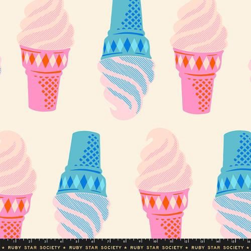 108" Quilt Back Novelty Ice Cream Vintage Retro Kitsch - Natural | Sparkle Mart Online
