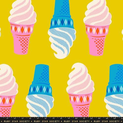 108" Quilt Back Novelty Ice Cream Vintage Retro Kitsch - Golden Hour | Sparkle Mart Online