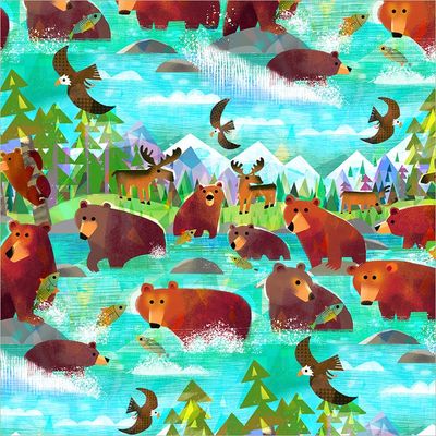 Bathing Bears - Turquoise | Animal Kingdom Online
