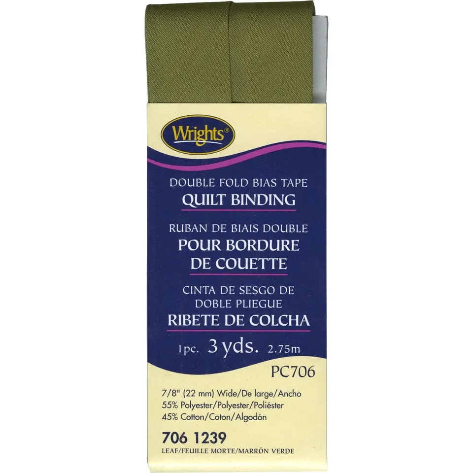 Double Fold Bias Tape Quilt Binding, 7/8" x 3 yds, Leaf