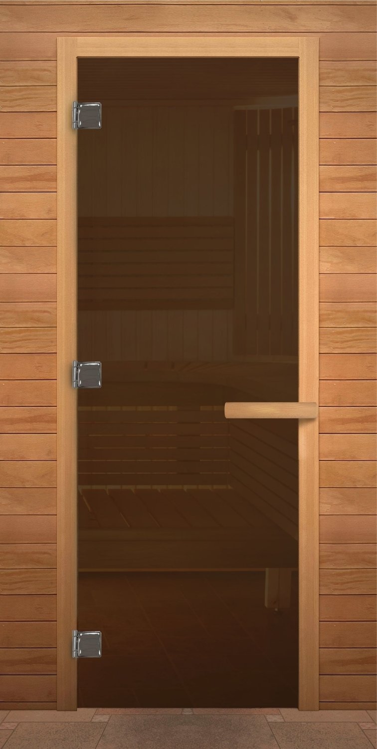Дверь для сауны. ДС Бронза 1900х700мм (6мм) (716) (кор. хвоя)(левая)