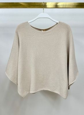 MILIO MILANO CREW NECK BATWING SLEEVE KNIT TOP