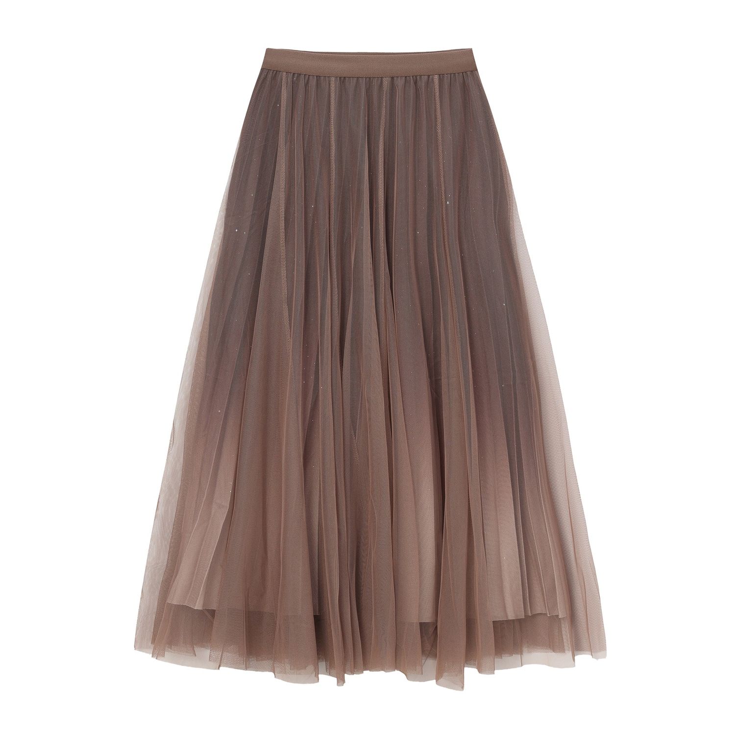 Ellyndale Pleating Mesh Skirt with Ombre Effect and Glitters