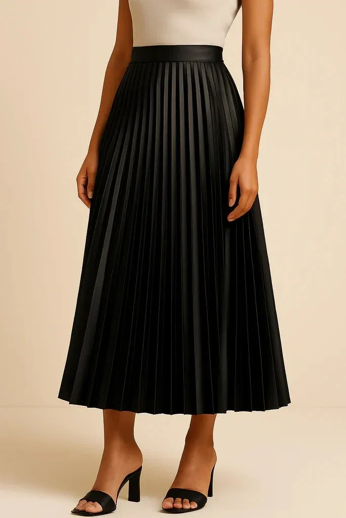 Ellyndale Pleating Crushed Sateen Skirt
