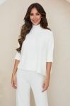 Milio Milano Italian Mock Neck Sweater Knit Top