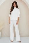 Milio Milano Italian Mock Neck Sweater Knit Top
