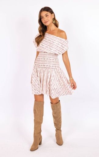ROSEBUD SMOCKED MINI DRESS
