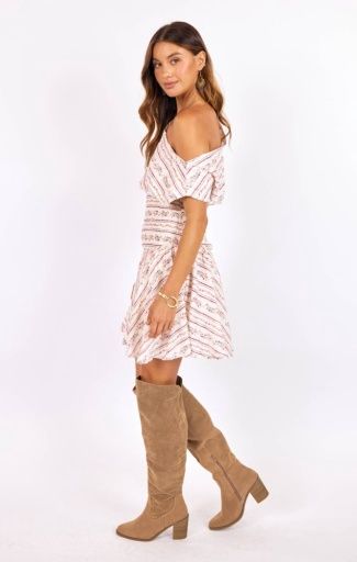 ROSEBUD SMOCKED MINI DRESS