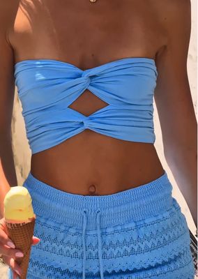 Blanco by Nature SOPHIA Double Twist Crop Top