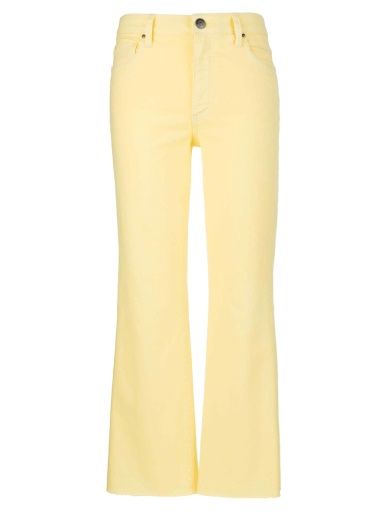 KELSEY HIGH RISE ANKLE  FLARE WITH RAW HEM, Colour: PASTEL YELLOW, Size: 00