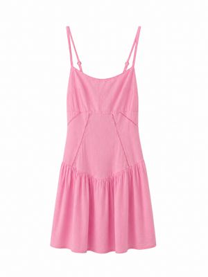 Blanco by Nature TALIA Short Dress with Crochet Lines