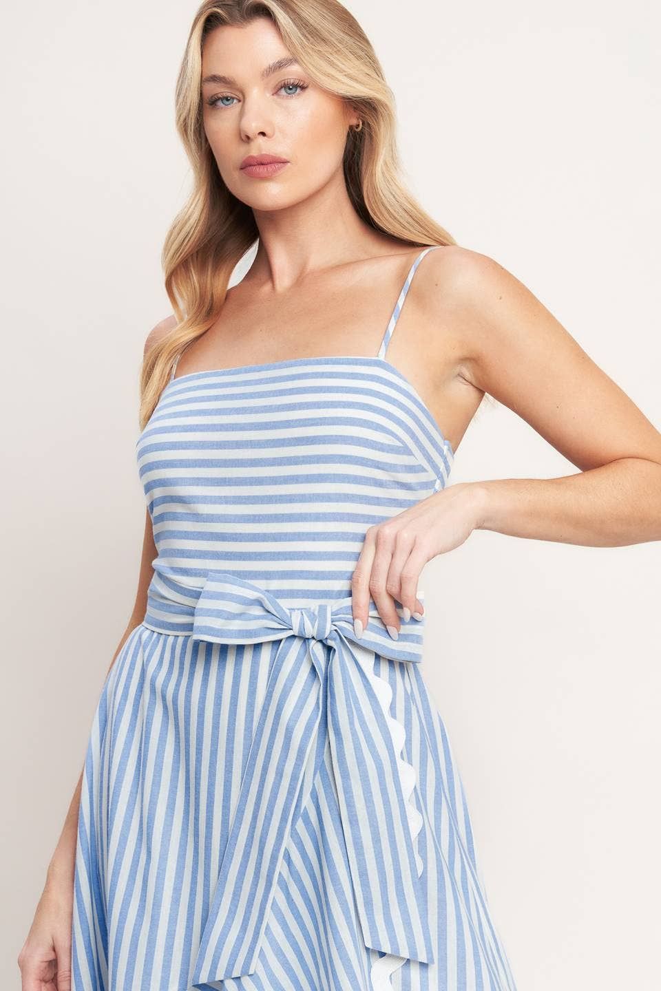 Flying Tomato Striped Woven Midi Dress