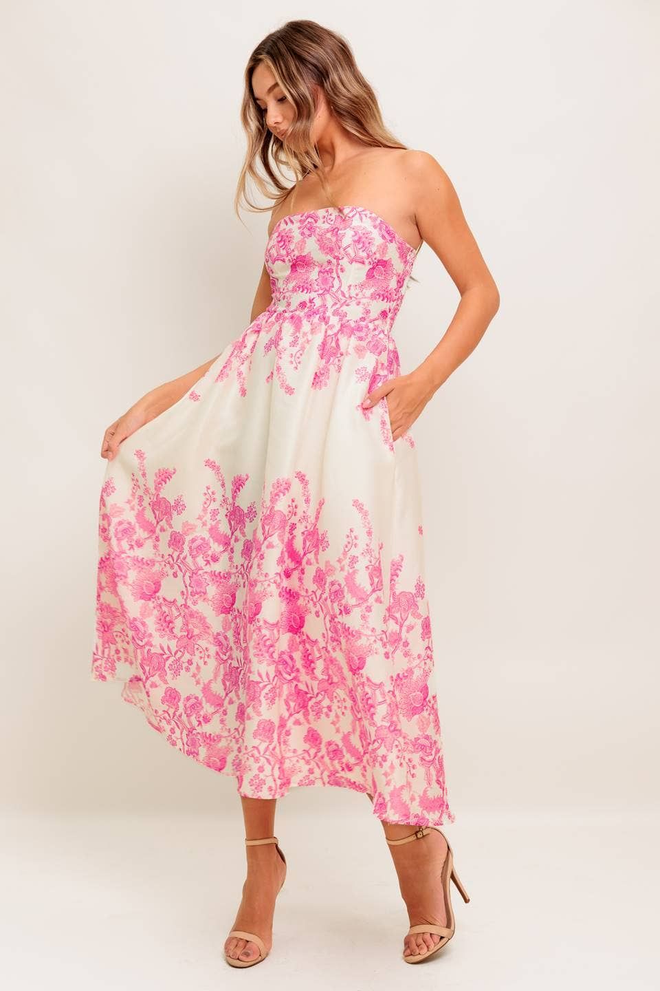Flying Tomato Printed Woven Midi Dress