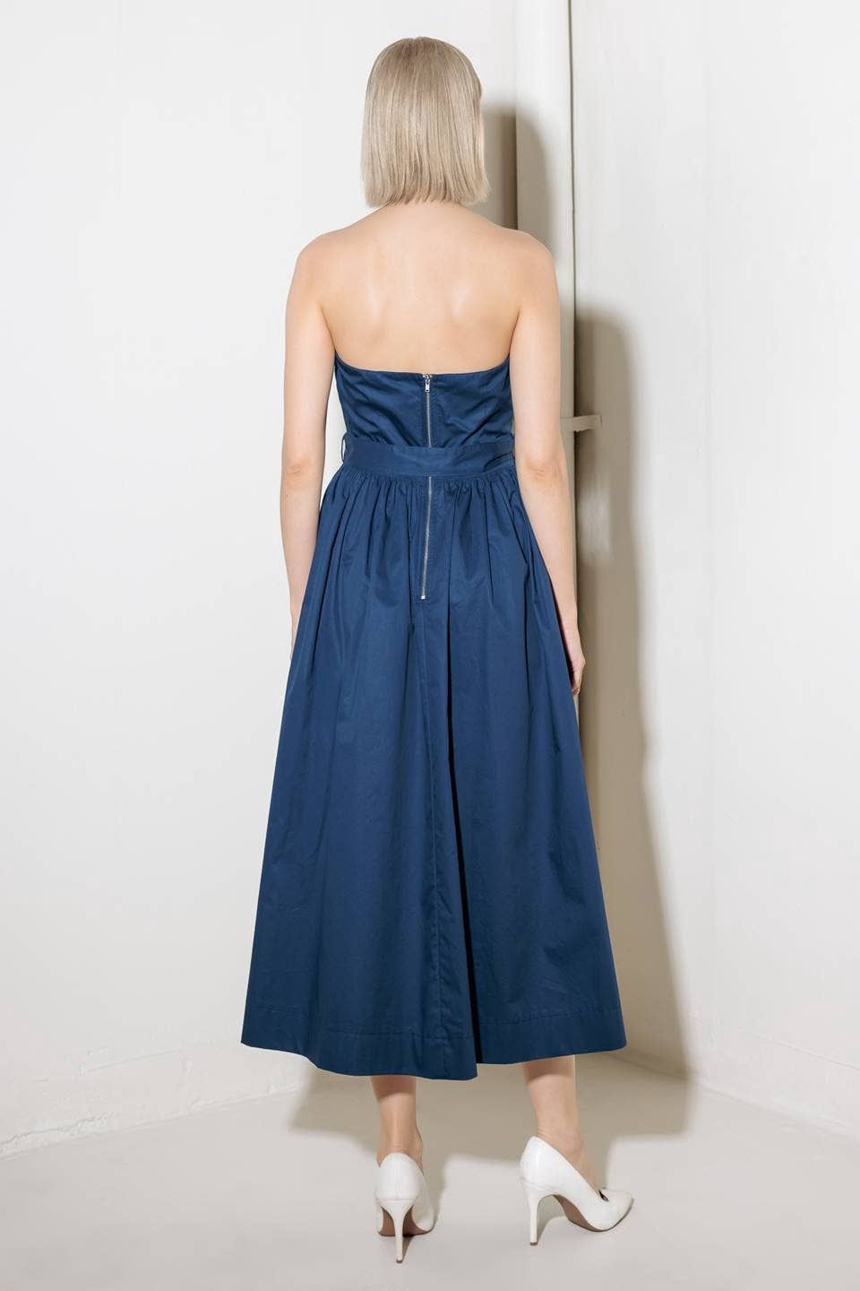 Solid Woven Midi Dress