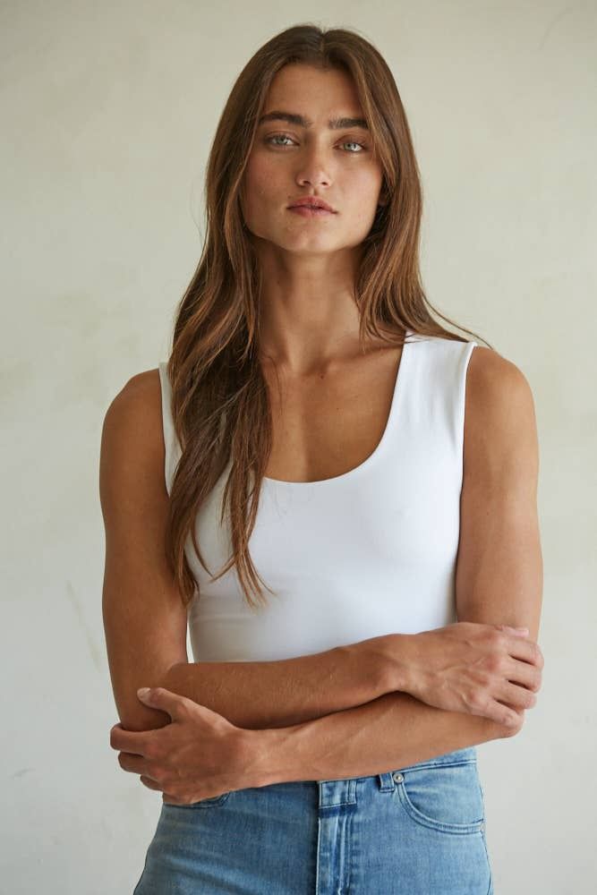 White Double Layered Seamless Top