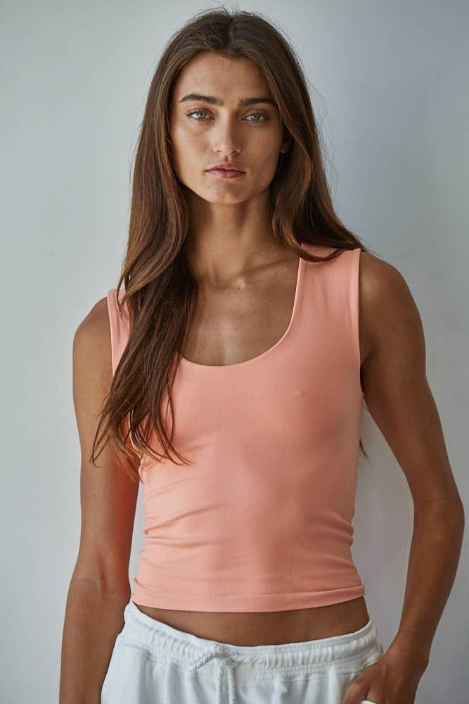 White Double Layered Seamless Top