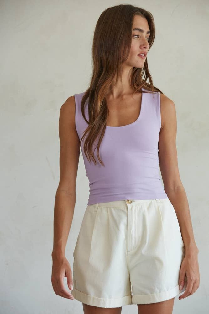 White Double Layered Seamless Top