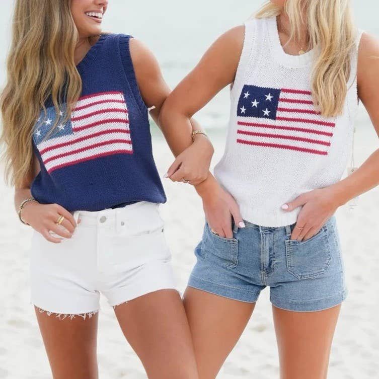 Rosa Clothing Fourth Of July American Flag Knit Tope33ë