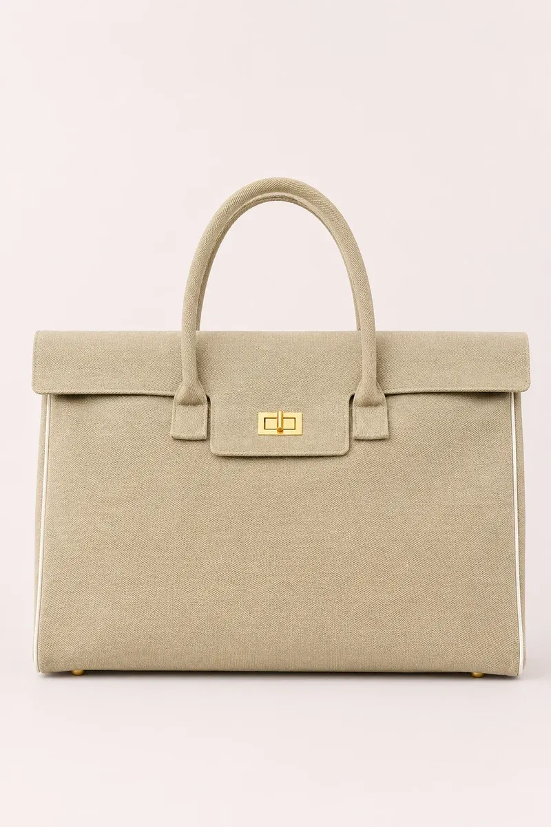 Debbie Katz Canvas Maxi Fabric Bag with Handle and Crossover Strap