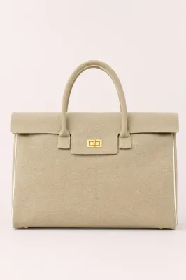 Debbie Katz Canvas Maxi Fabric Bag with Handle and Crossover Strap