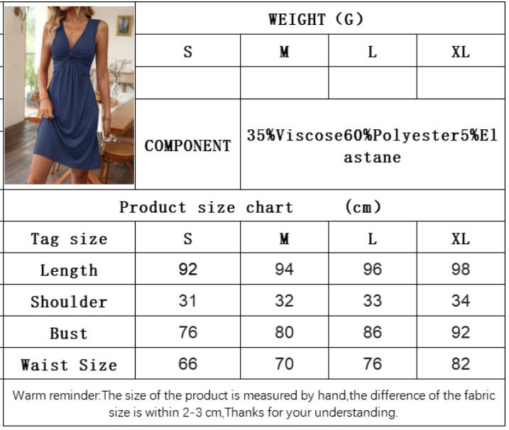 Twist-Front V-Neck Summer Dress