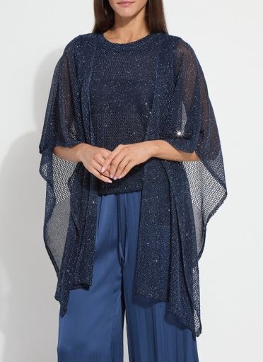 riva mesh sequin shrug, Colour: capri blue sequins