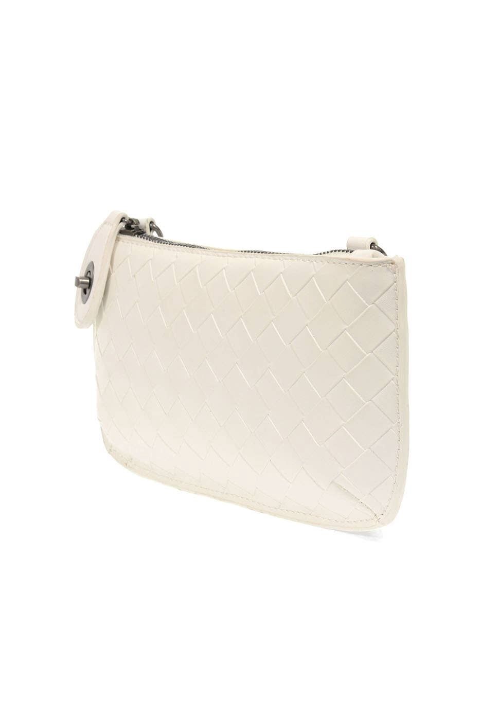 Faux Wide Woven Mini Crossbody Wristlet Clutch