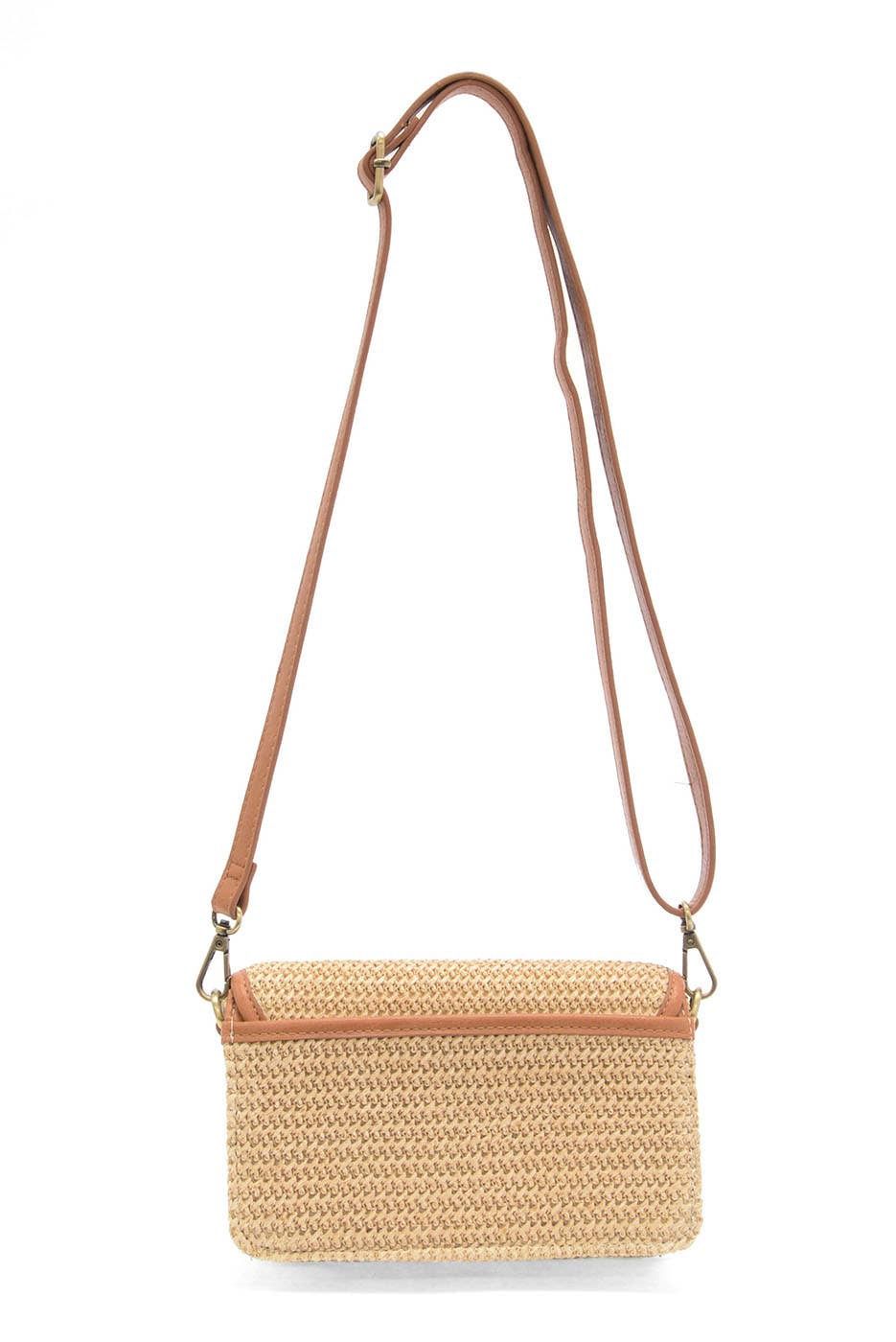 Natural Straw Bonnie Mini Organizer Bamboo Turnlock Crossbody
