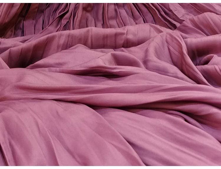 Ellyndale Pleated dress with 3/4 sleeves Ombre effect (Dusty Rose)
