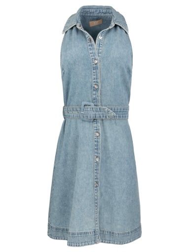 EILEEN - HALTER DENIM DRESS W/BELT, Size: XS
