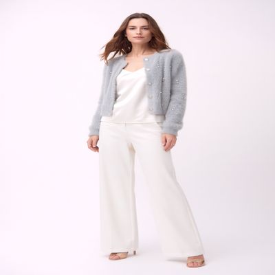 Ellyndale Fluffy Diamonds&amp;Pearls Bolero - (Grey)