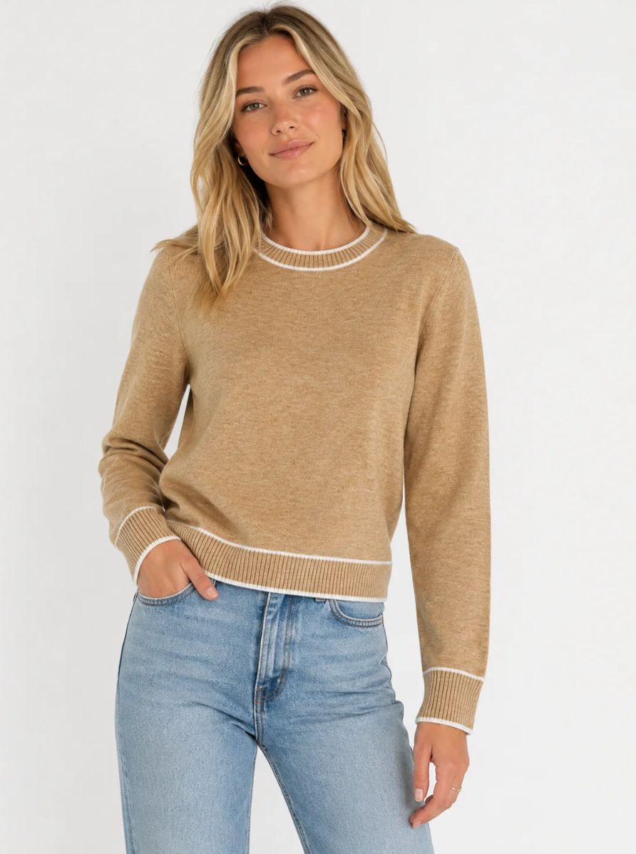 Six/Fifty Renley Crew Neck C/B Hem Sweater