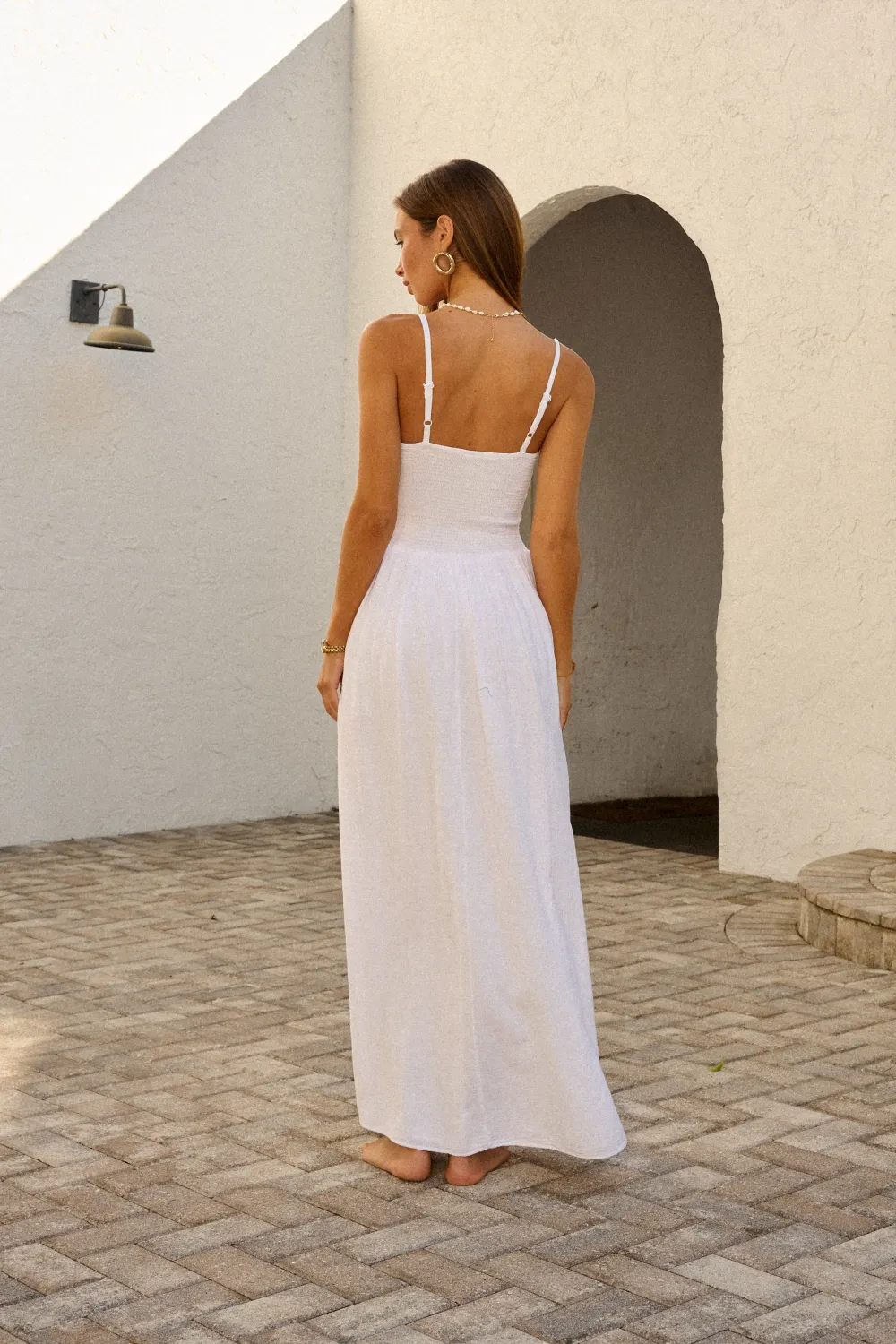 Blanco by Nature ROSABELLE Babydoll Long Dress in White