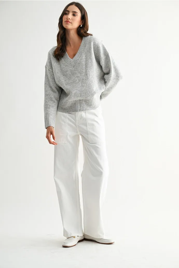 Cozy V-Neck Knit Sweater