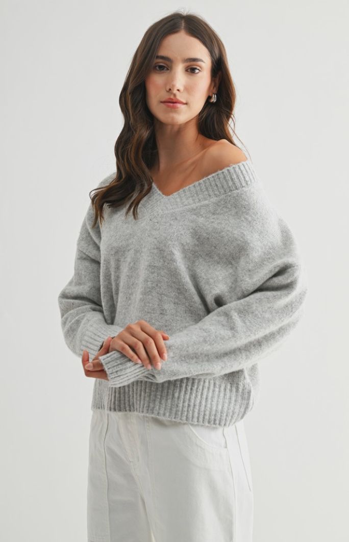 Cozy V-Neck Knit Sweater