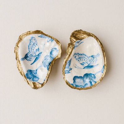 Decoupage Oyster Jewelry Dish: Butterfly